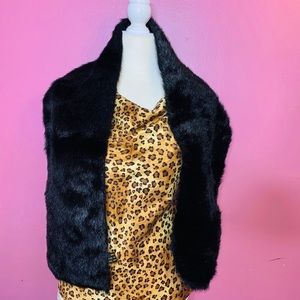 Faux mink shawl